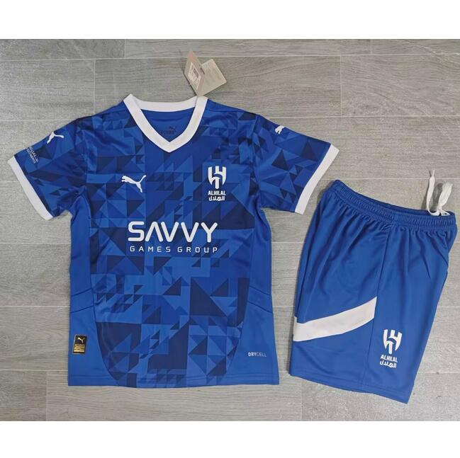 Al-Hilal 2024/25 Home Kids Soccer Kit Children Shirt + Shorts