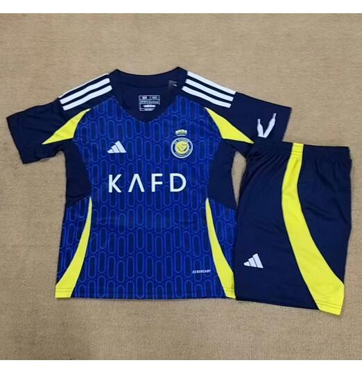 AL-NASSR 2024/25 Away Kids Soccer Jersey Kit Children Shirt + Shorts