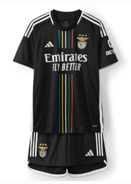 Benfica 2023/24 Away Kids Soccer Jersey Kit Shirt + Shorts