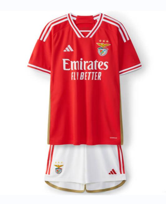 Benfica 2023/24 Home Kids Soccer Jersey Kit Shirt + Shorts