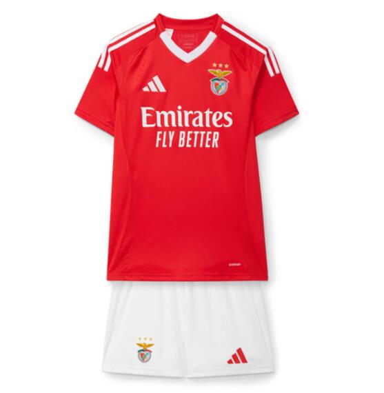 Benfica 2024/25 Home Kids Soccer Jersey Kit Shirt + Shorts
