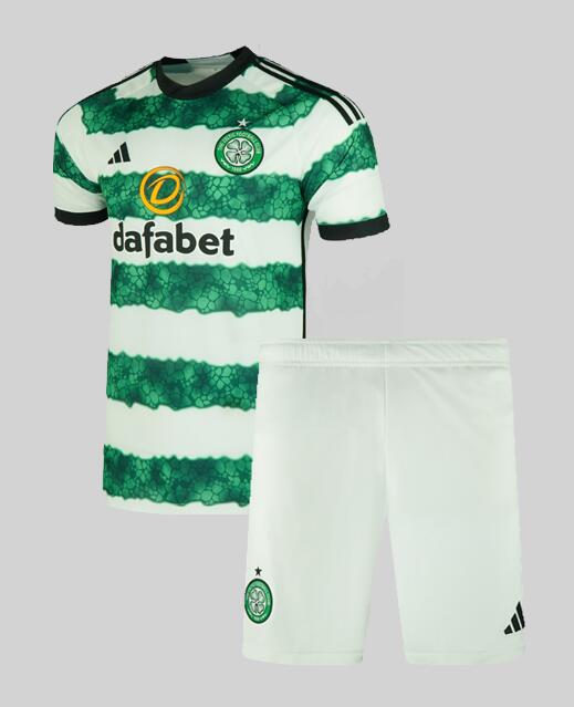 Celtic 2023/24 Home Kids Soccer Jersey Kit Children Shirt + Shorts
