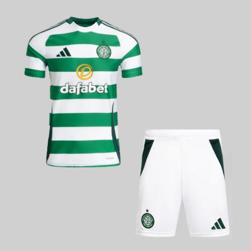 Celtic 2024/25 Home Kids Soccer Jersey Kit Children Shirt + Shorts