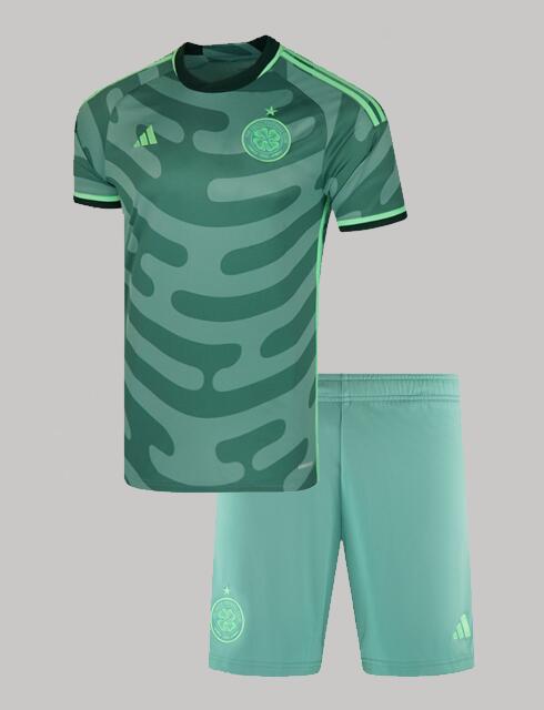 Celtic 2023/24 Third Kids Soccer Jersey Kit Children Shirt + Shorts