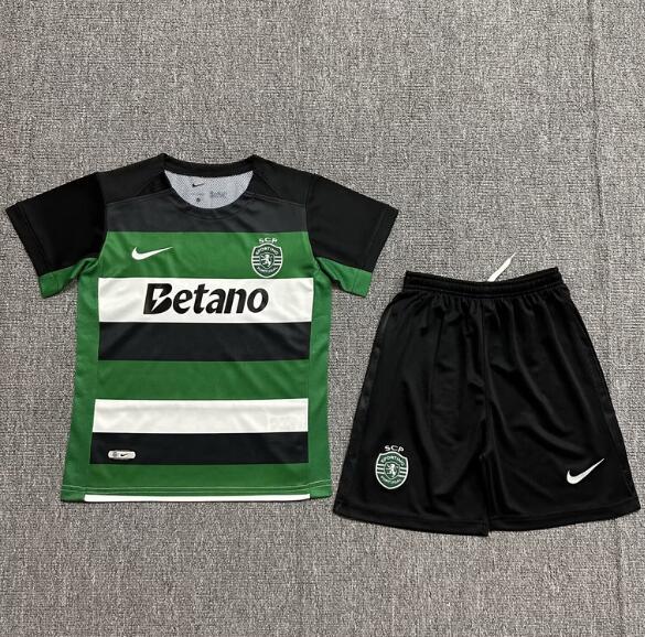 Sporting Lisbon 2024/25 Home Kids Soccer Kit Shirt + Shorts