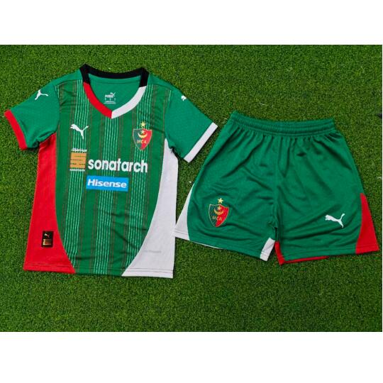 MC Alger 2024/25 Home Kids Soccer Kit Children Shirt + Shorts