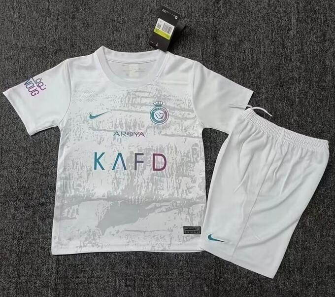 AL-NASSR 2023/24 Third Kids Soccer Jersey Kit Children Shirt + Shorts