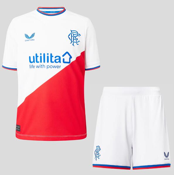 Glasgow Rangers 2022/23 Away Kids Soccer Jersey Kit Children Shirt + Shorts