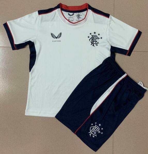 Glasgow Rangers 2020/21 Away Kids Soccer Jersey Kit Children Shirt + Shorts