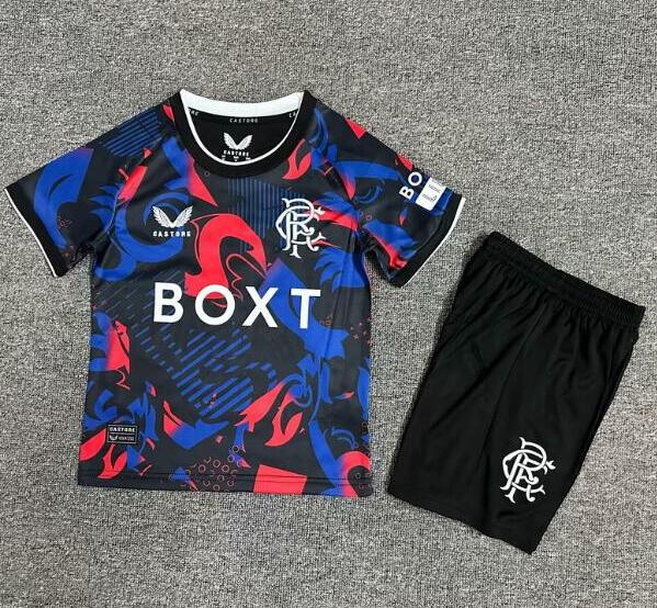 Glasgow Rangers 2024/25 Third Kids Soccer Jersey Kit Children Shirt + Shorts