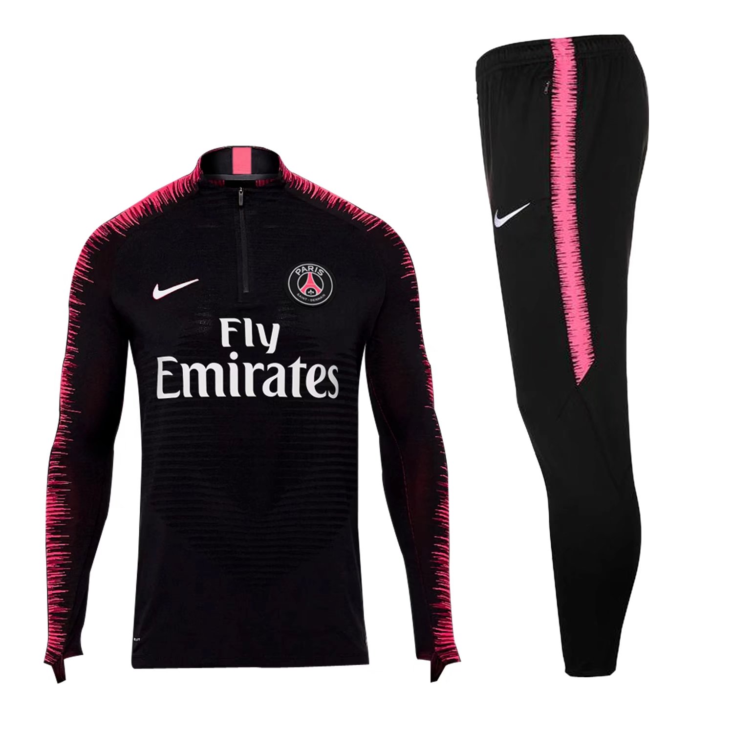 PSG 2018/19 Zipper Black Stripe Training Suit | Dosoccerjersey Shop
