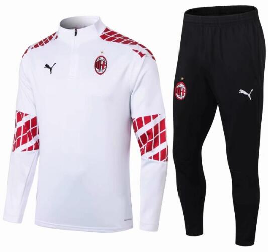 AC Milan 2020/21 White Training Suits (Sweatshirt+Trousers)