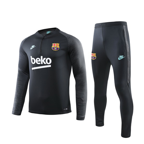 19/20 Barcelona Gray Zipper Sweat Shirt Kit(Top+Trouser)