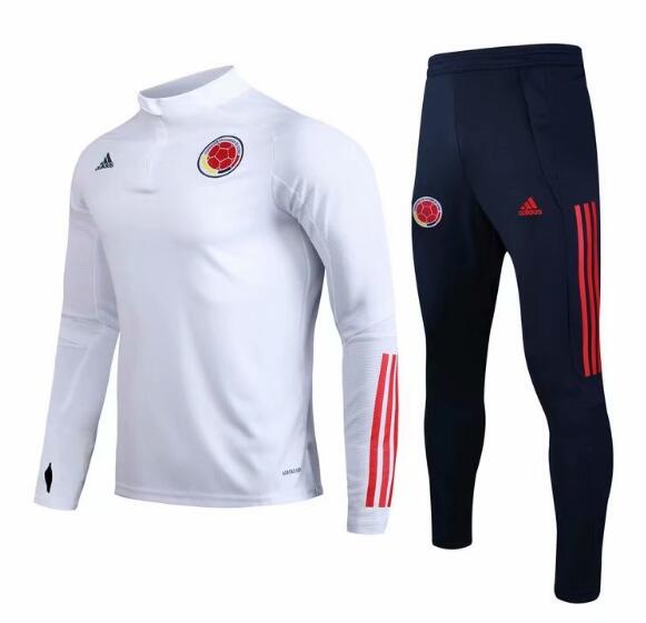Colombia 2020 White Training Suits (Sweatshirt+Pants)