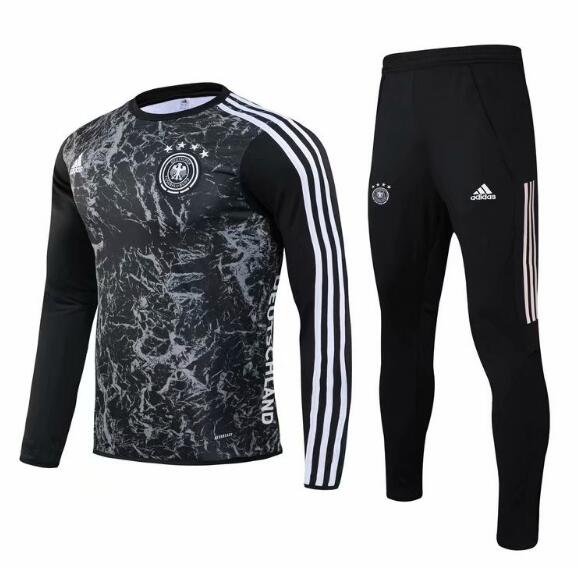 Germany 2020 Black Grey Training Suits (Top+Pants)