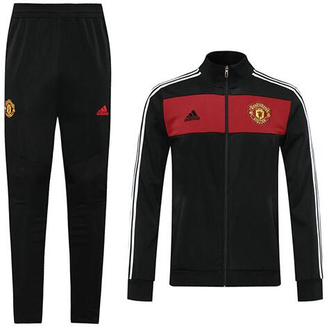 Manchester United 2020/21 Black Retro Training Suit (Jacket+Trouser)