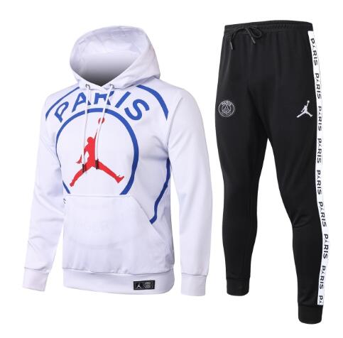 PSG Jordan 2020/21 White Training Suits (Hoodie Shirt+Trousers)