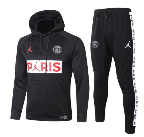 Paris 2020/21 Black Training Suits (Hoodie Shirt+Trousers)