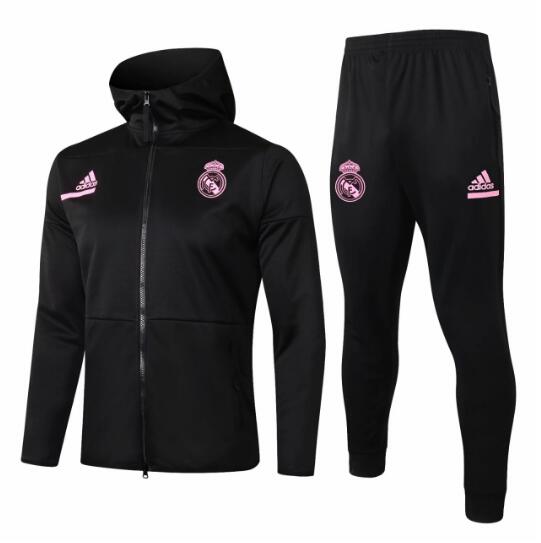 Real Madrid 2020/21 Black Training Suit (Windbreaker Jacket+Trouser)