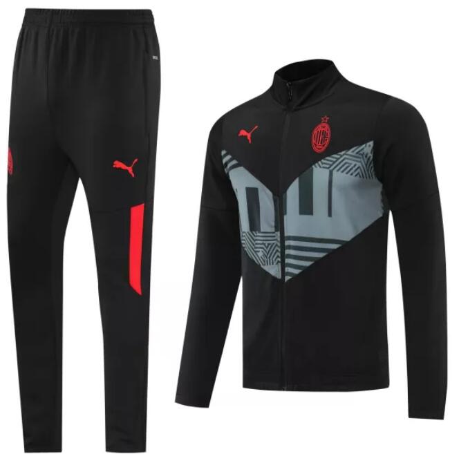 AC Milan 2022/23 Black Training Suit (Jacket+Trouser)