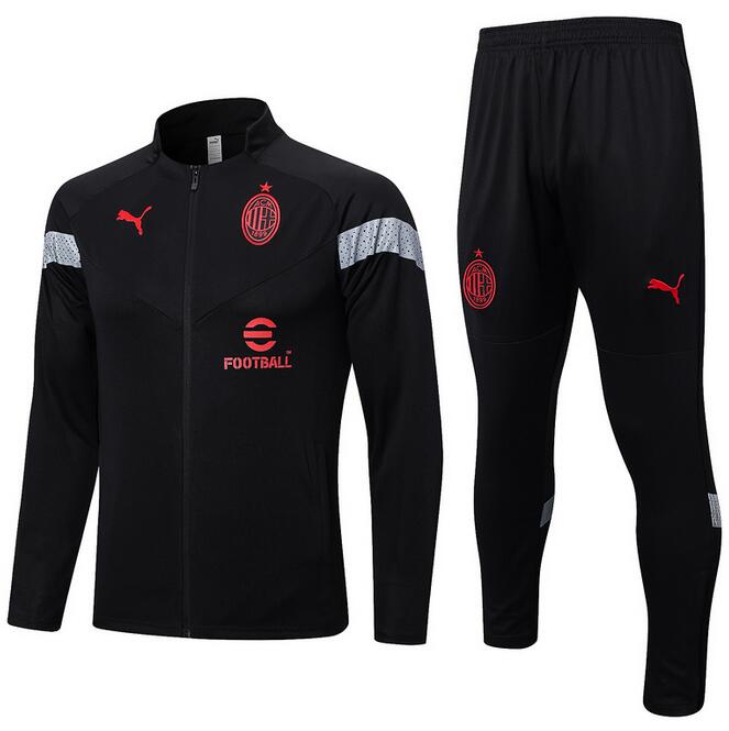 AC Milan 2022/23 Black Training Suit (Jacket+Trouser)
