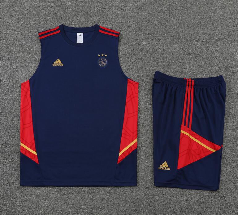Ajax 2022/23 Navy Training Vest Uniforms (Shirt+Shorts)