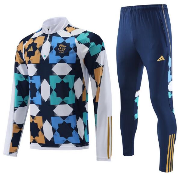 Algeria 2022 World Cup Blue Yellow Training Suit (Sweatshirt+Trousers)