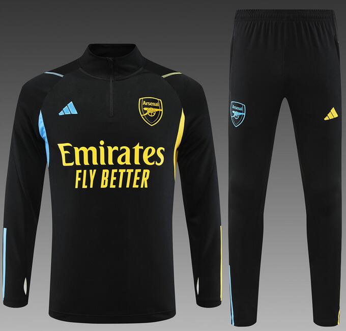 Kids Arsenal 2023/24 Black Training Suits (Sweatshirt+Trouser)