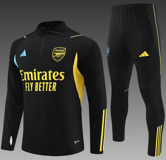 Arsenal 2023/24 Black Training Suit (Sweatshirt+Trouser)