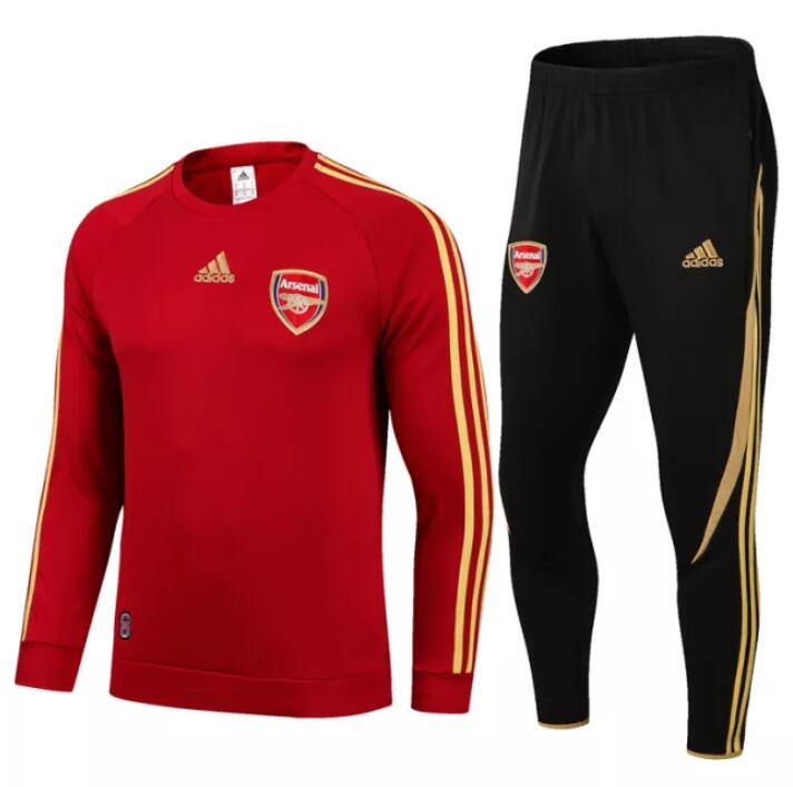 Arsenal 2021/22 Red Gold Training Suit (Sweatshirt+Trouser)