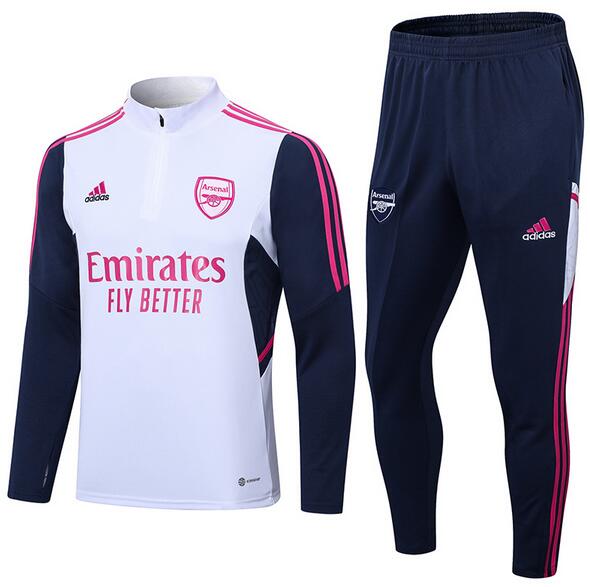 Arsenal 2022/23 White Navy Training Suit (Sweatshirt+Trouser)