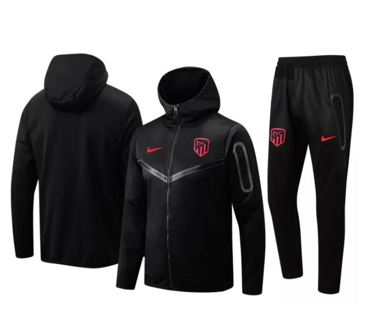 Atletico Madrid 2022/23 Black Training Suit (Hoodie Jacket+Trouser)