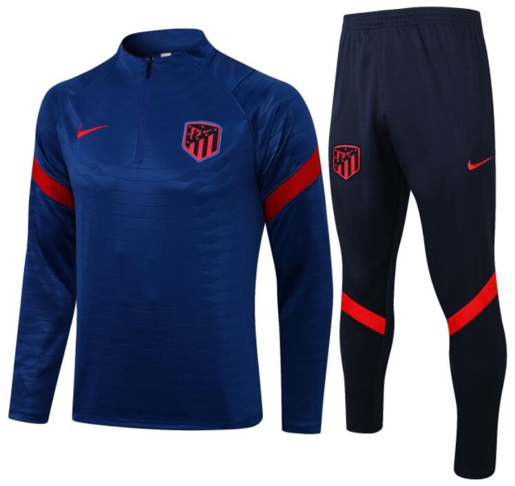 Atletico Madrid 2021/22 Dark Blue Training Suit (Sweatshirt+Trouser)