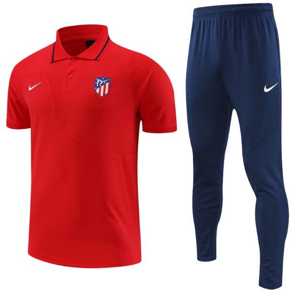 Atletico Madrid 2022/23 Red Polo Suit (Shirt+Trouser)