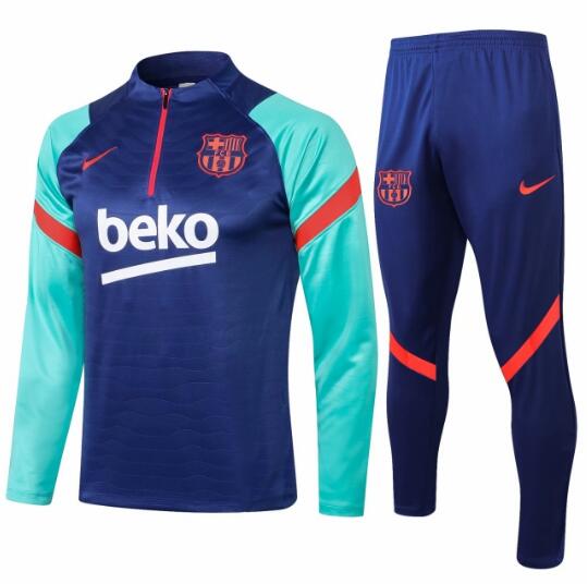 Barcelona 2021/22 Blue Training Suit (Sweatshirt+Trousers)