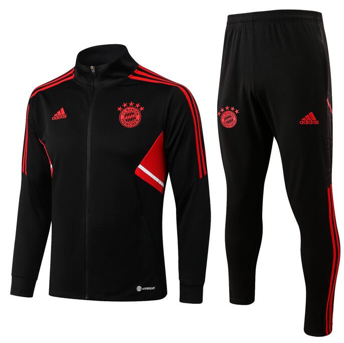 Bayern Munich 2022/23 Black Red Training Suit (Jacket+Trouser)