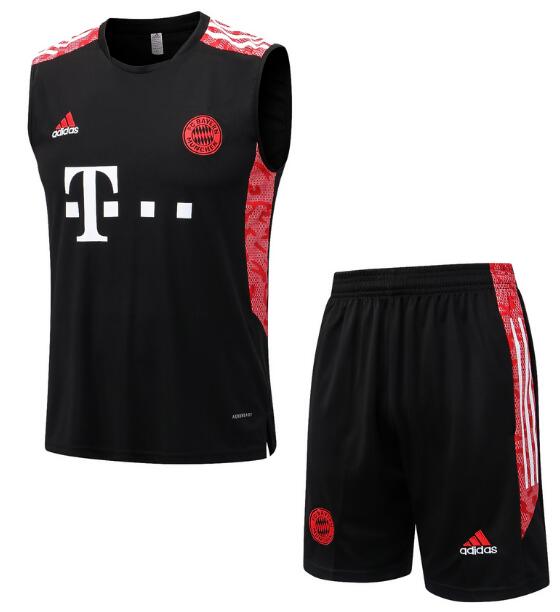 Bayern Munich 2022/23 Black Red Training Vest Uniforms (Shirt+Shorts)