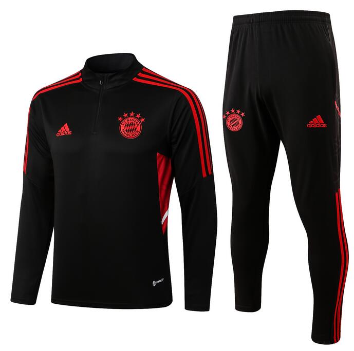 Bayern Munich 2022/23 Black Red Training Suit (Sweatshirt+Trouser)