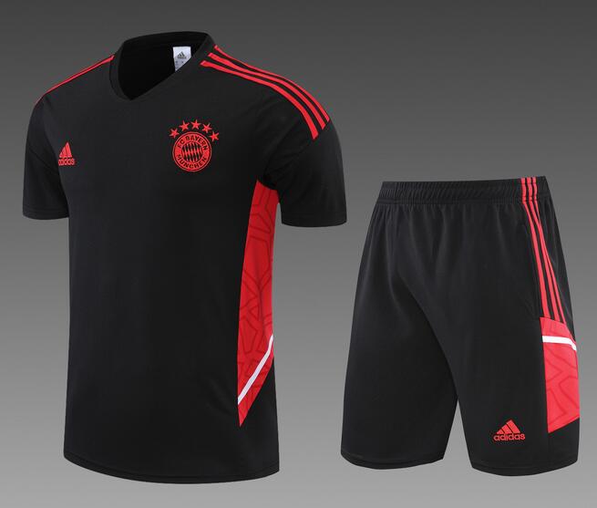 Bayern Munich 2022/23 Black Training Uniforms (Shirt+Shorts)