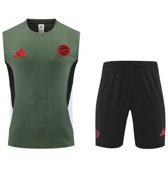 Bayern Munich 2025/26 Green Training Vest Uniforms (Shirt+Shorts)