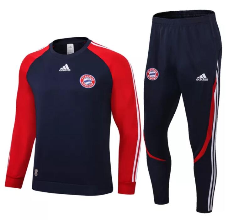 Bayern Munich 2021/22 Navy Red Training Suit (Sweatshirt+Trouser)