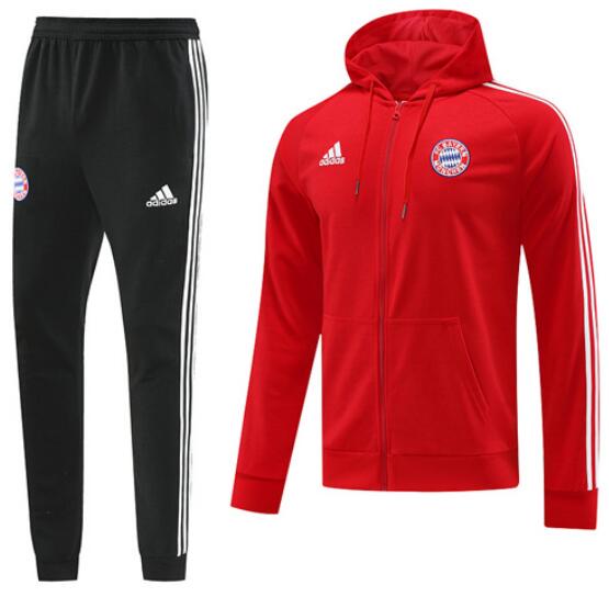 Bayern Munich 2022/23 Red Training Suit (Hoodie Jacket+Trouser)