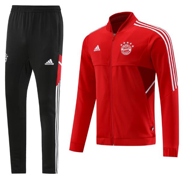 Bayern Munich 2022/23 Red Low Neck Training Suit (Jacket+Trouser)