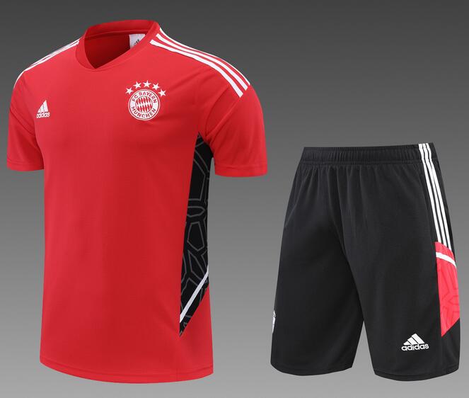 Bayern Munich 2022/23 Red Training Uniforms (Shirt+Shorts)
