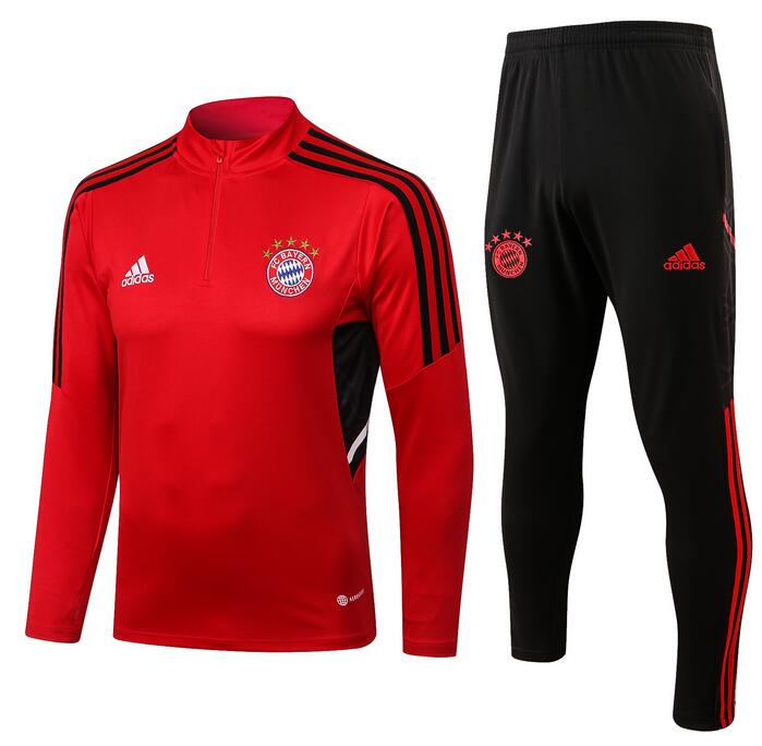 Bayern Munich 2022/23 Red Training Suit (Sweatshirt+Trouser)