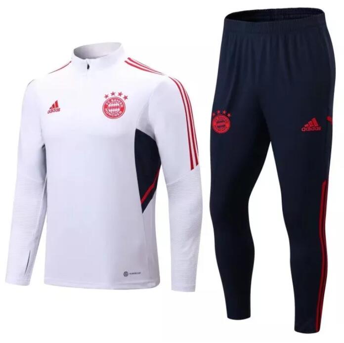Bayern Munich 2022/23 White Training Suit (Sweatshirt+Trouser)