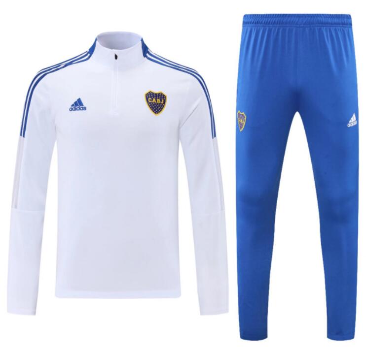 Boca Junior 2021/22 White Training Suits (Sweatshirt+Trousers)