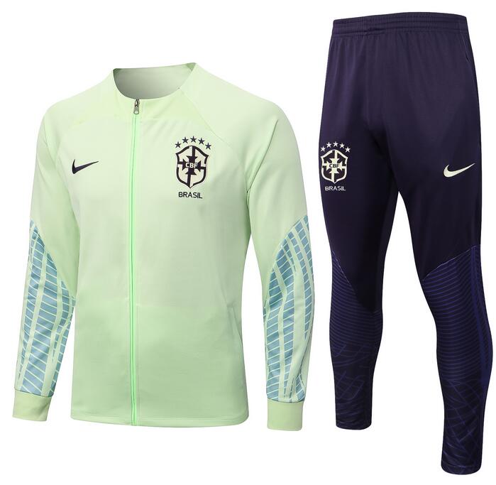 Brazil 2022 World Cup Light Green Training Suits (Jacket+Trouser)