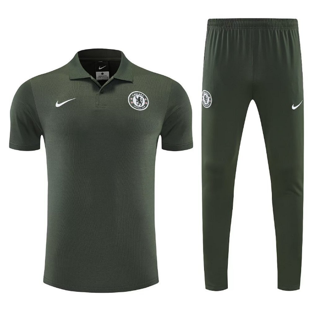 Chelsea 2025/26 Green Polo Suit (Shirt+Trouser)
