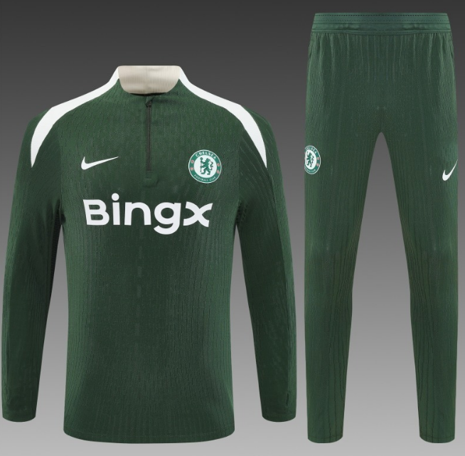 Chelsea 2025/26 Green Training Suits (Sweatshirt+Trousers)
